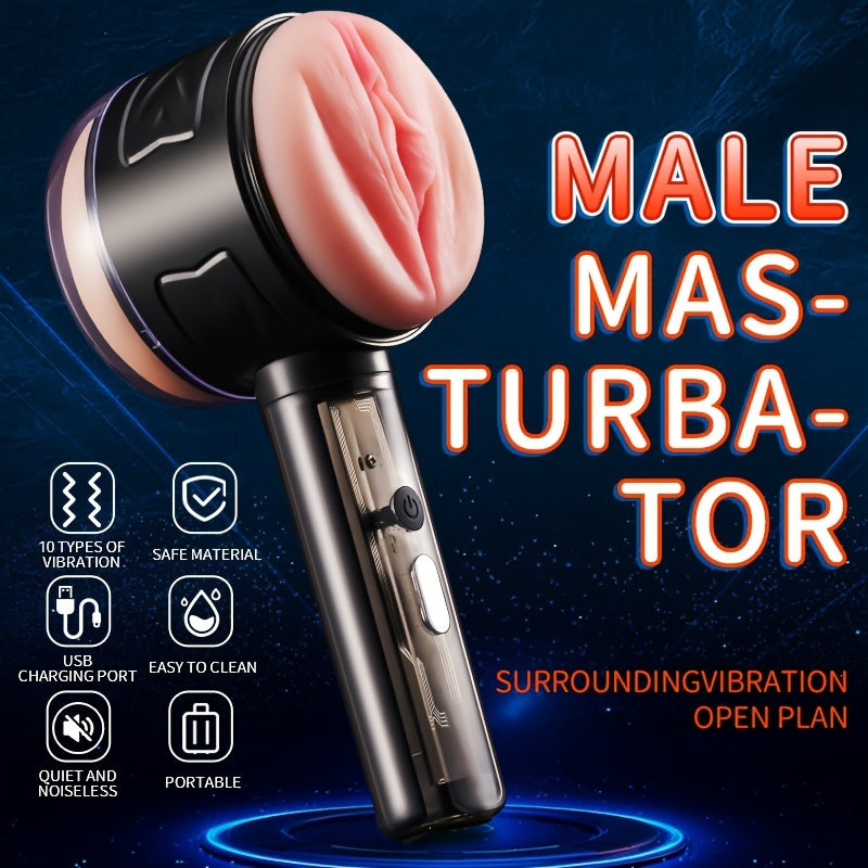 rosvibe - Male Masturbator Handheld Fully Automatic Intelligent Frequency Conversion Masturbation Cup - rosvibe