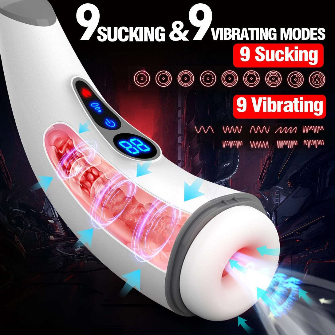 rosvibe - 007 PRO 9-Frequency Suction 9-Frequency Vibration Heating and Sound-Enabled Male Masturbator - rosvibe