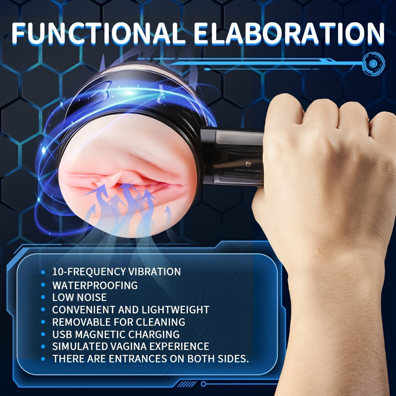 rosvibe - Male Masturbator Handheld Fully Automatic Intelligent Frequency Conversion Masturbation Cup - rosvibe