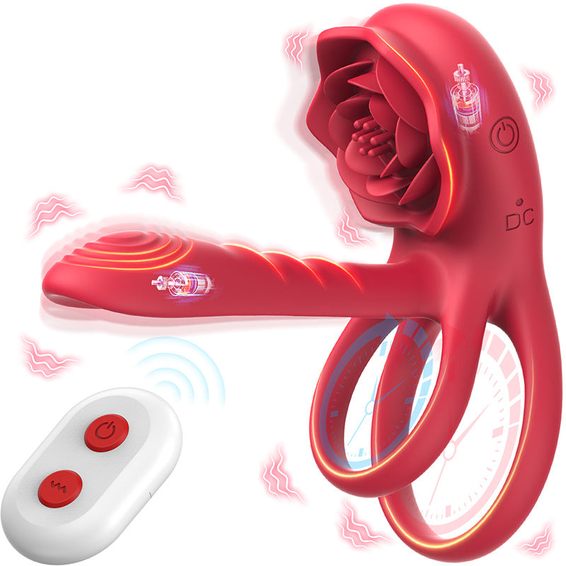 rosvibe - Rose Cock Ring Vibrator Clit Stimulator Couple Toy Upgraded Version - rosvibe