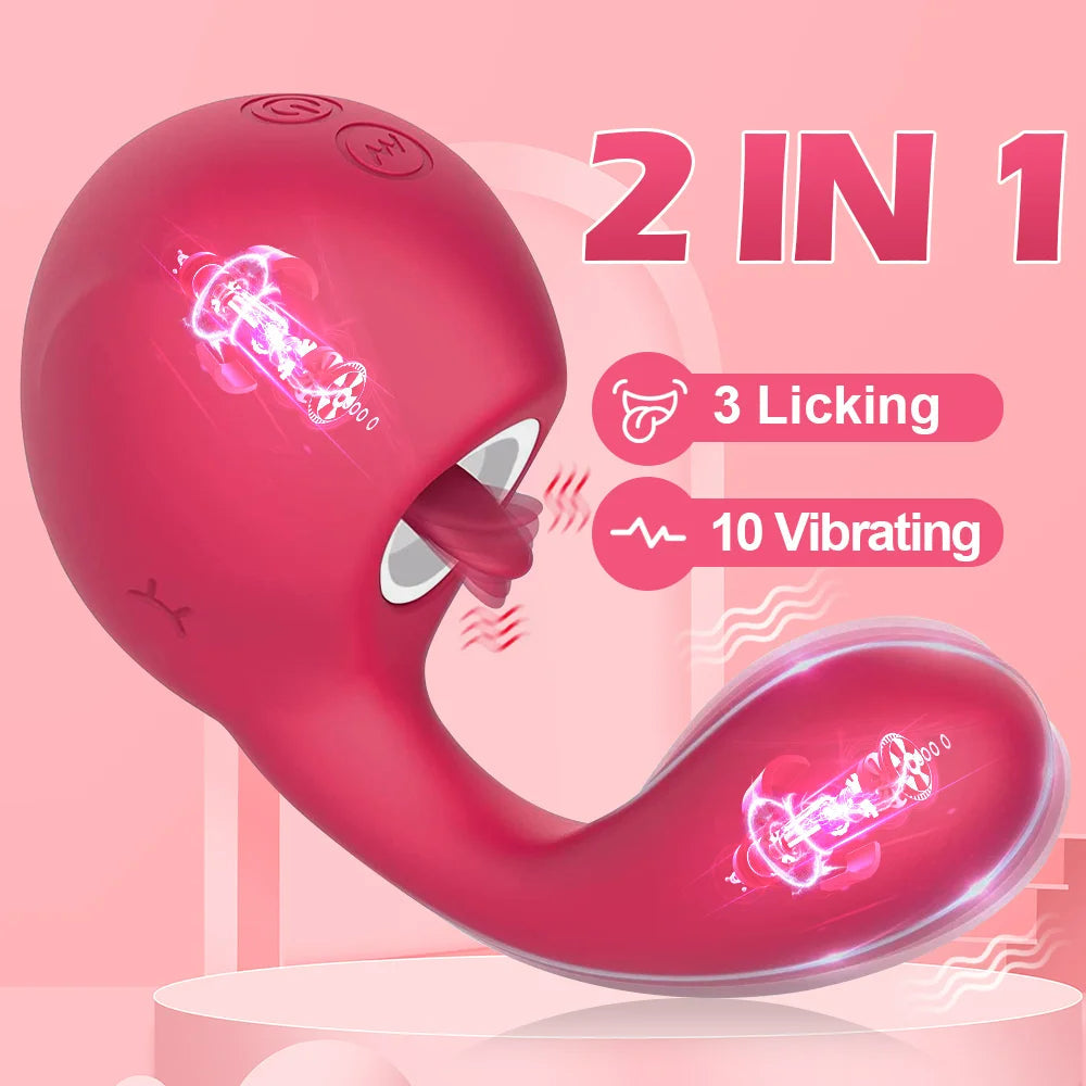 rosvibe - Clitoral Licking G Spot Vibrator Clitoralis Stimulator for Women with 10 Licking Vibrating Modes - rosvibe