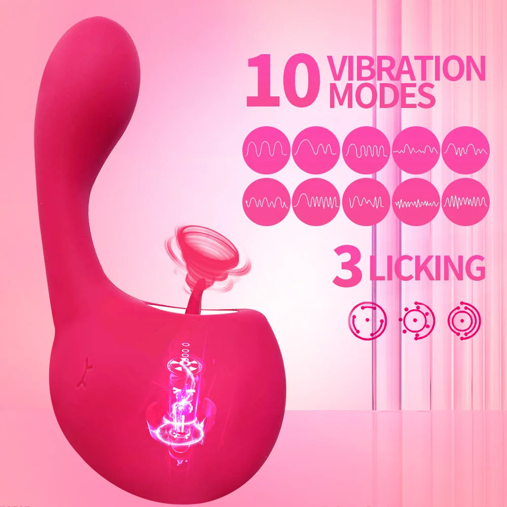 rosvibe - Clitoral Licking G Spot Vibrator Clitoralis Stimulator for Women with 10 Licking Vibrating Modes - rosvibe