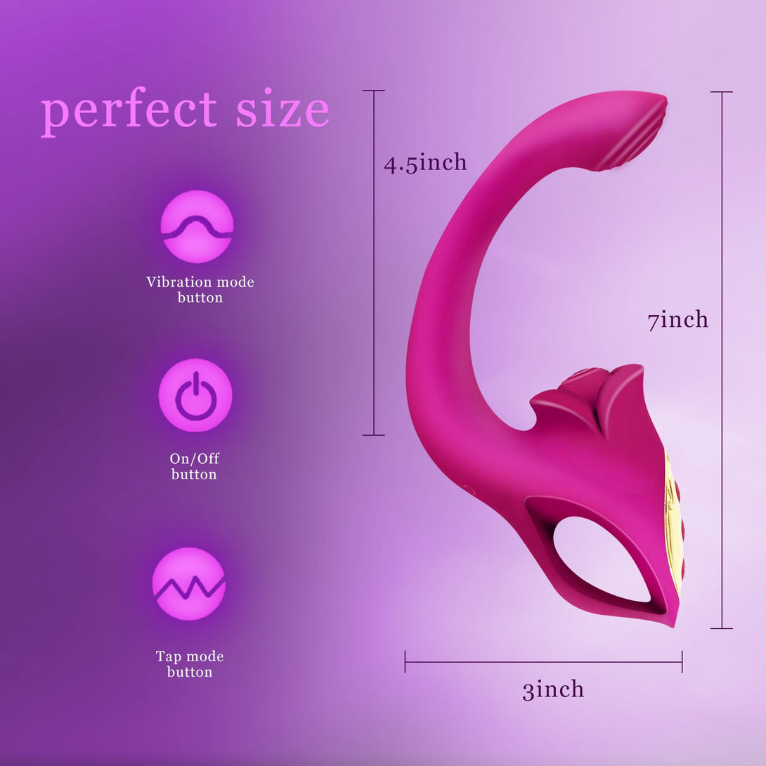 rosvibe - 2IN1 Rose Muncher Tapping Vibrator - rosvibe