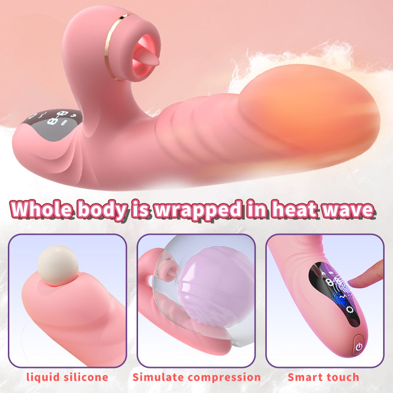 rosvibe - Electric Heated Vibrator Automatic Sucking Thrusting Machine For Women - rosvibe