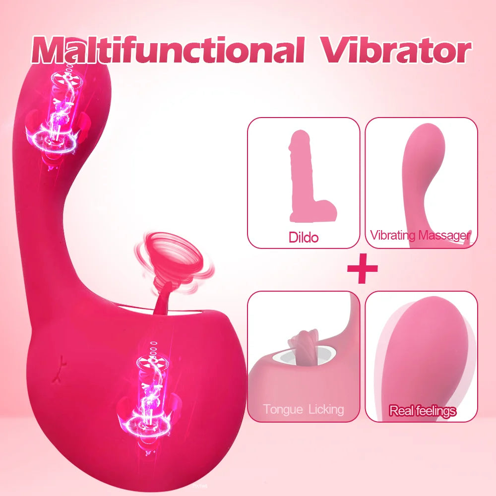 rosvibe - Clitoral Licking G Spot Vibrator Clitoralis Stimulator for Women with 10 Licking Vibrating Modes - rosvibe