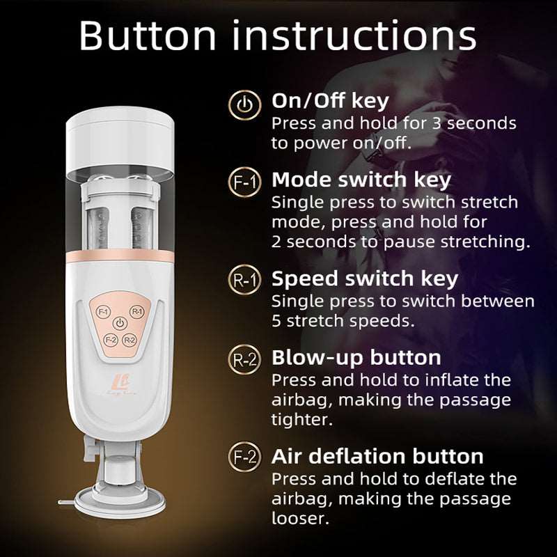 rosvibe - 5-Speed Suction and Clamping Male Masturbator - rosvibe