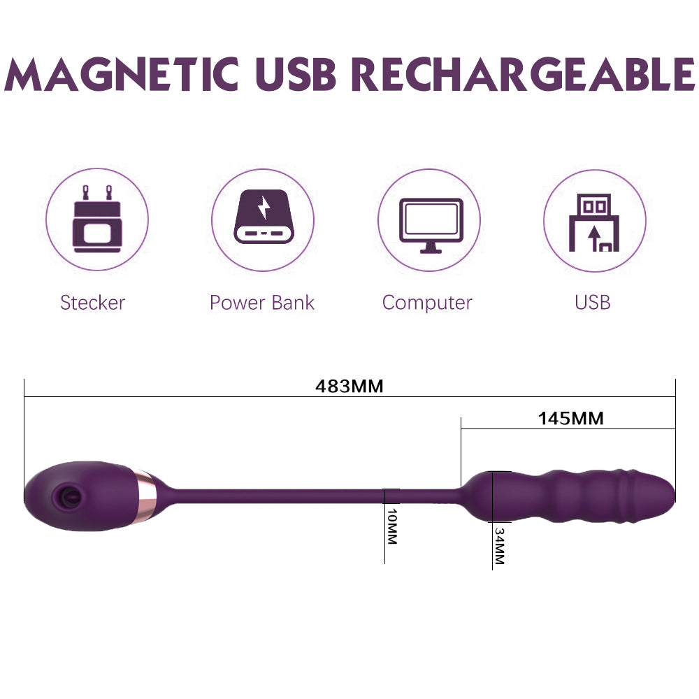 rosvibe - 10 Frequency Sucking Telescopic Vibrator - rosvibe