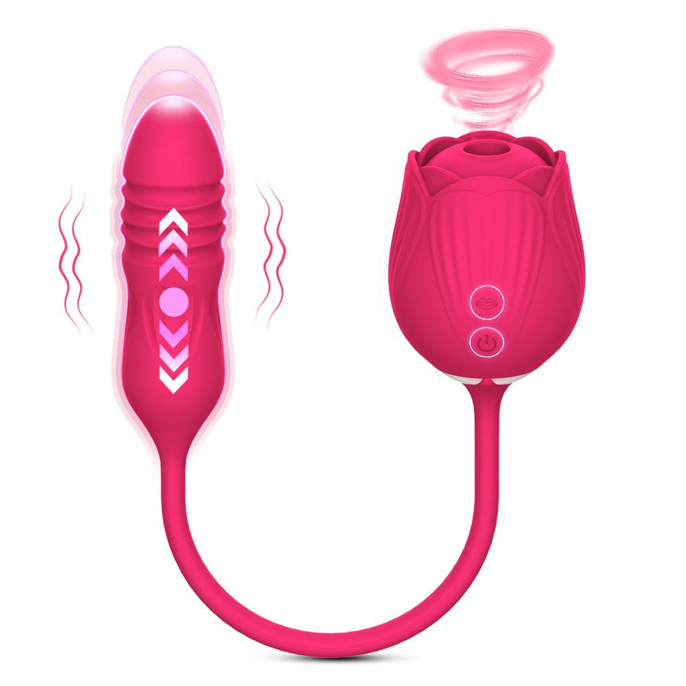 rosvibe - Rose Toy Vibrator Female Telescopic Egg Jumping Tongue Licker Sex Toys - rosvibe