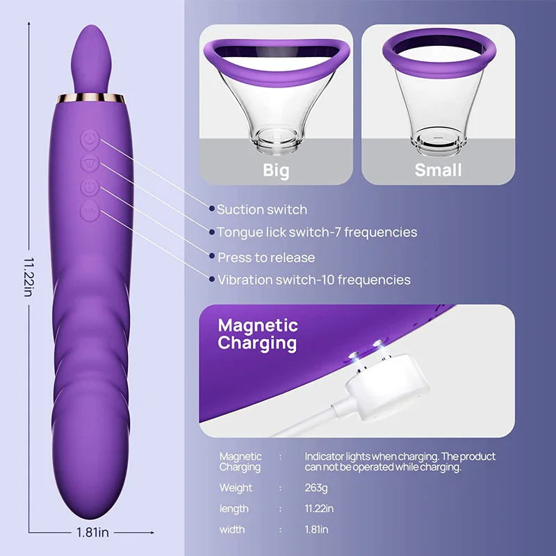 rosvibe - Sucking Licking Vibrating Tongue Oral Clitoral G spot Vibrator - rosvibe