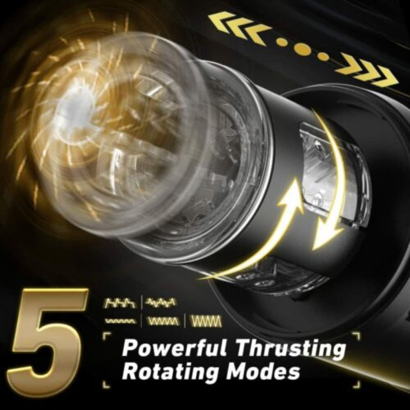 rosvibe - Black Panda Adams 5 Sucking 5 Telescoping 10 Vibrating Oral Sex Masturbation Cup - rosvibe