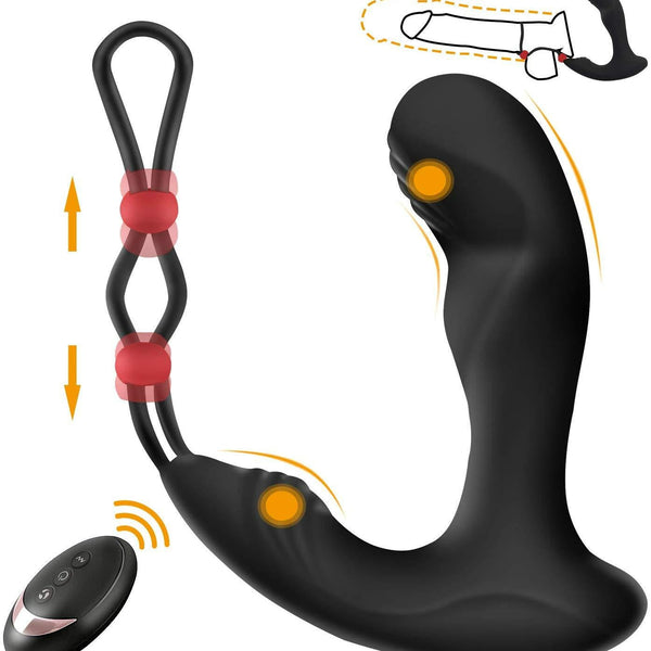 rosvibe - Men's wireless remote control backyard bead pulling 9-frequency vibrating anal plug prostate toy - rosvibe