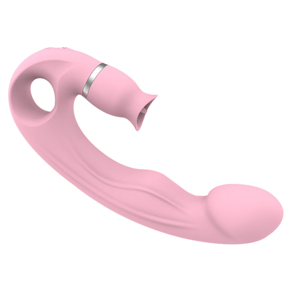 rosvibe - Tongue Licking G Spot Stimulating Dildo Vibrator - rosvibe