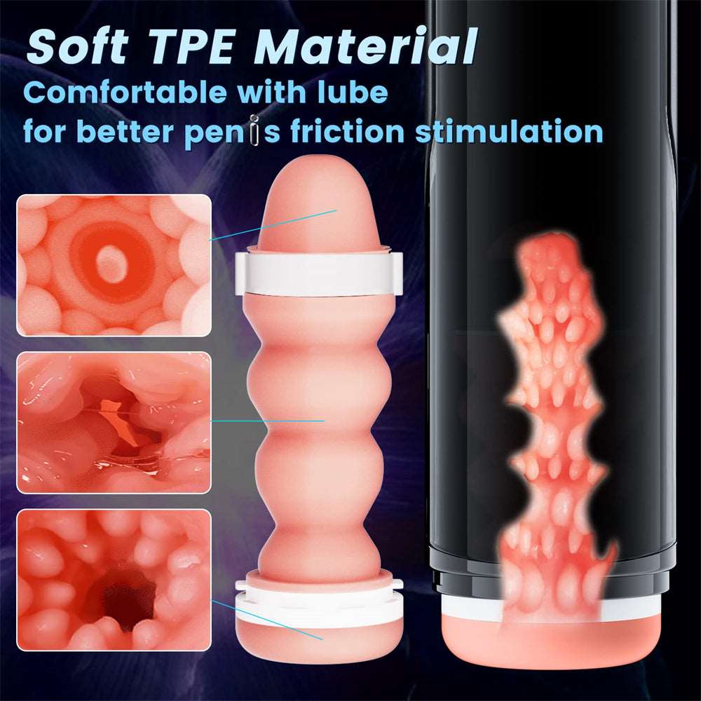 rosvibe - Big Cup Automatic Telescopic Penis Stimulation Pocket Pussy Stroker Masturbation Cup - rosvibe