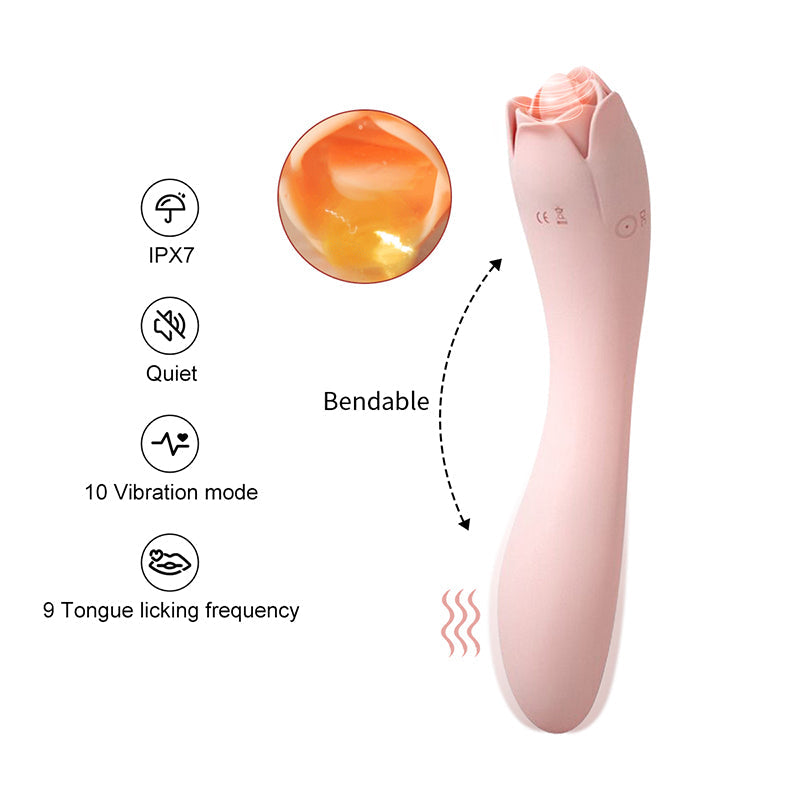 rosvibe - Rose Tongue Licking Vibrator - rosvibe