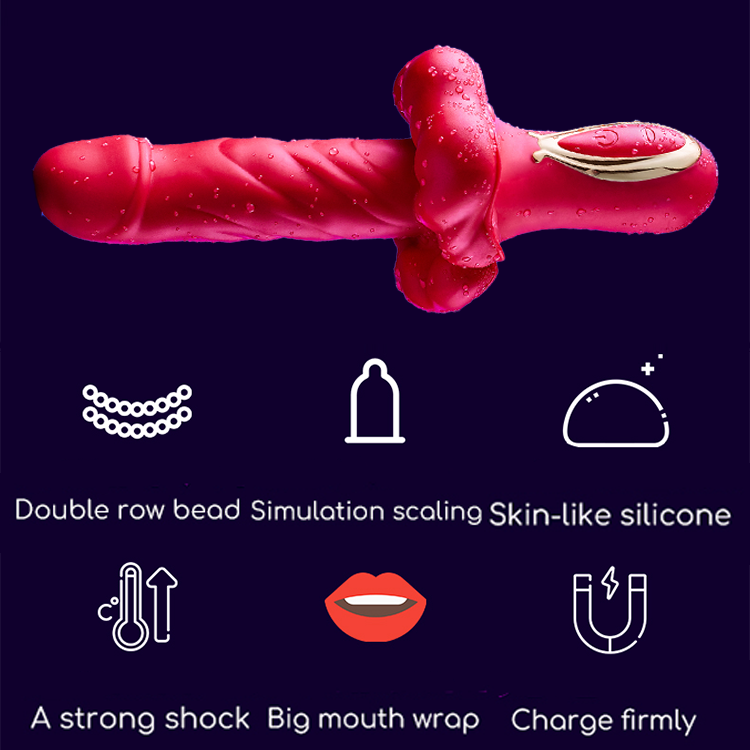 rosvibe 360° Rotating Bead Telescopic Masturbation Vibrator - rosvibe