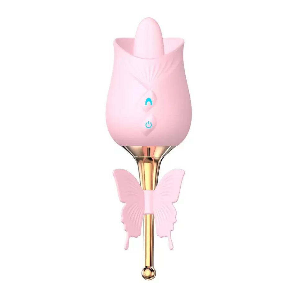 rosvibe - 10-Frequency Vibration Tongue Licking Rose Vibrator - rosvibe