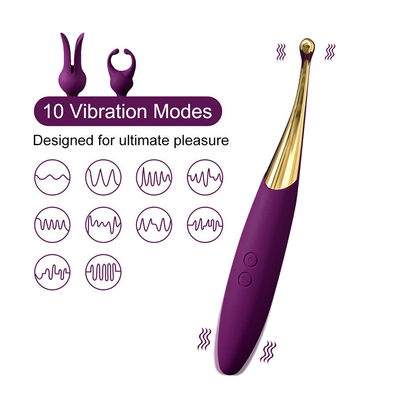 rosvibe - 10-Speed Multifunctional Interchangeable Head Vibrating Wand - rosvibe