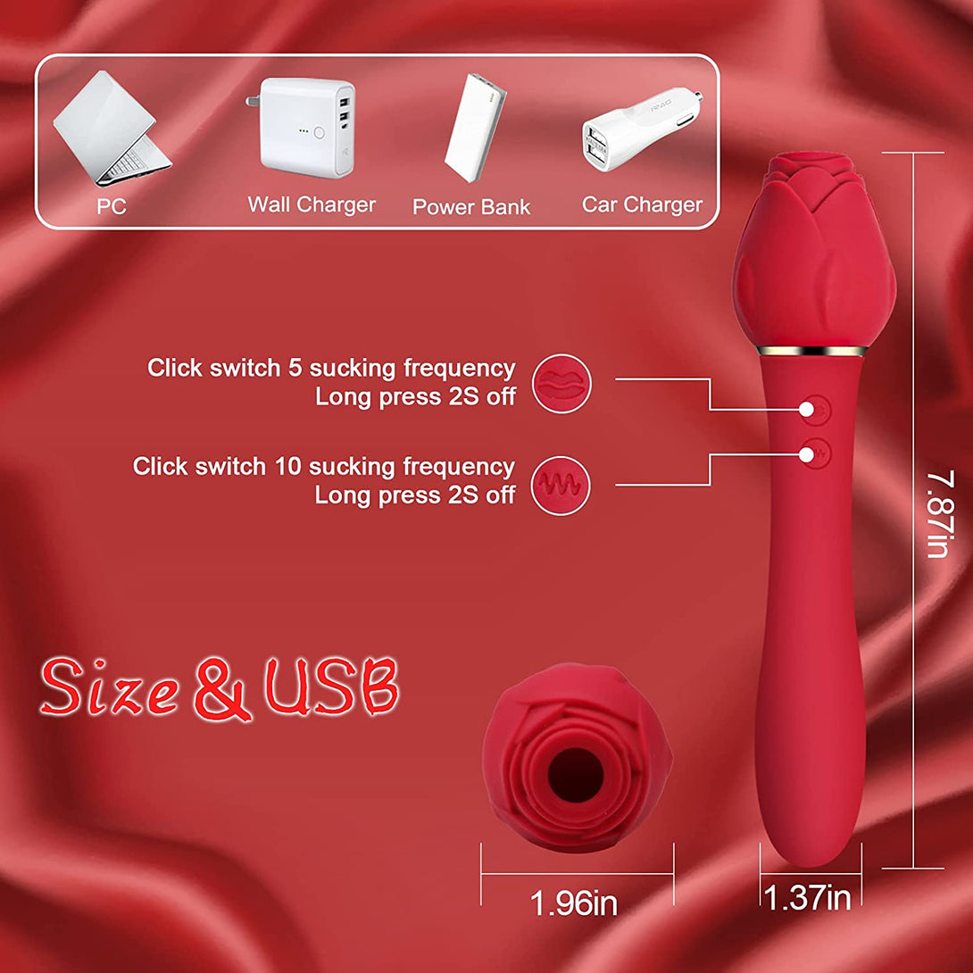 rosvibe - Rose Sucking G Spot Vibrator Clit Sucker Nipple Dildo Rabbit - rosvibe