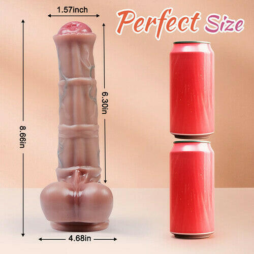 3 Telescopic Swing 10 Vibrating Heating Horsewhip Monster Dildo 8.66 Inch - rosvibe