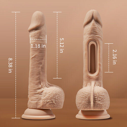 Hollow Flapping Silicone Dildo Vibrator 8.38 IN - rosvibe