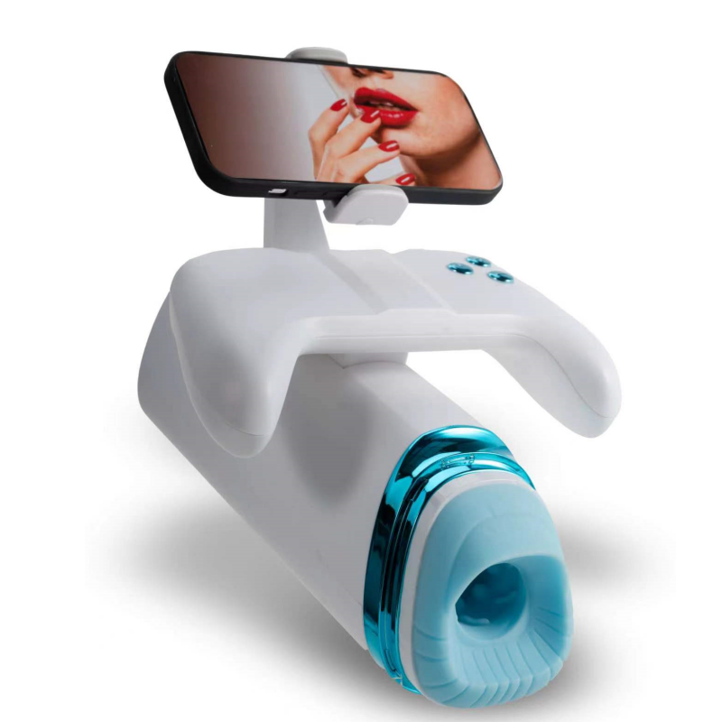 rosvibe - Game Cup Pro Heating Thrusting Vibrating Penis Stroker With Handles And Phone Holder - rosvibe