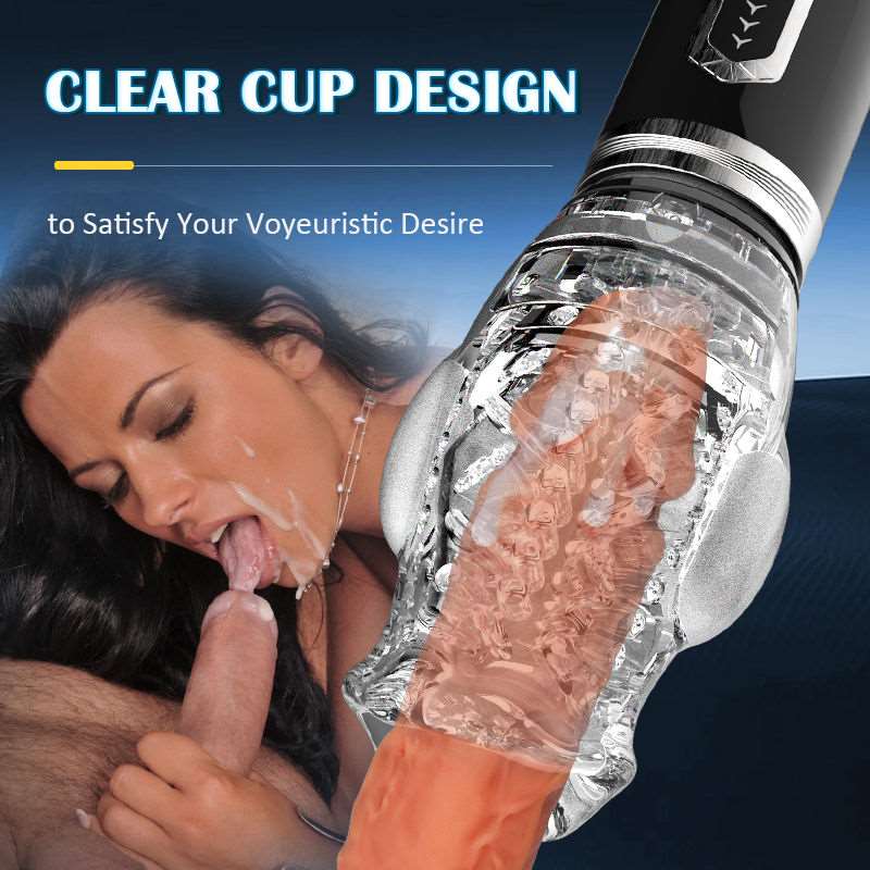 rosvibe - Amber 5.0 Double Egg Vibrators 5 Thrusting 7 Vibrating Oral Sex Handheld Male Masturbation Cup