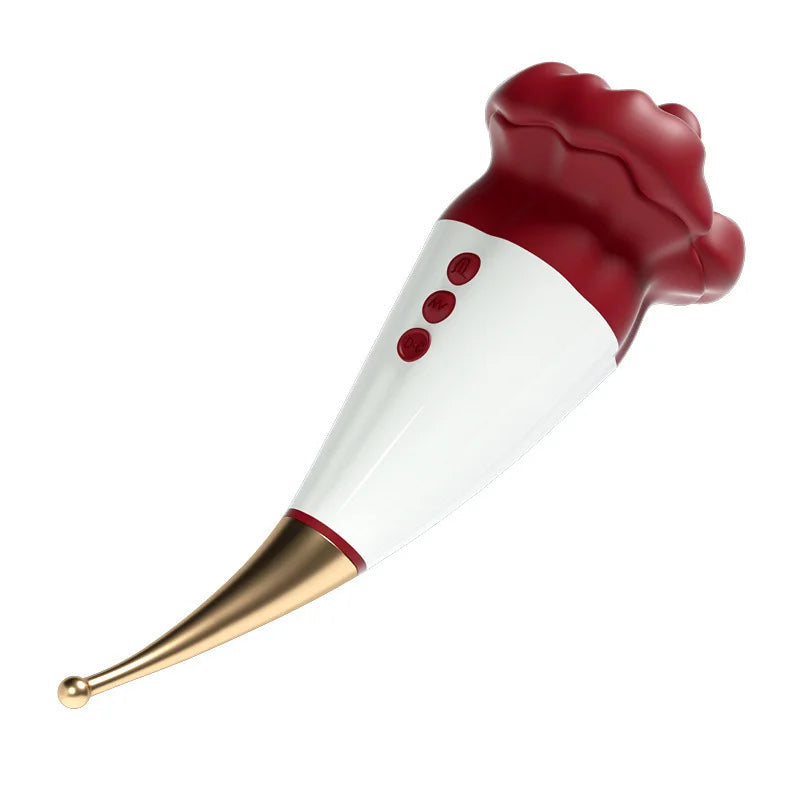 rosvibe - Rose Lip Nibble Suction Clitoral Stimulator Vibrator - rosvibe