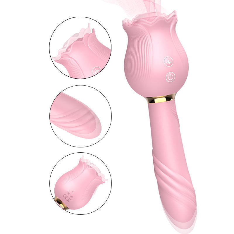 rosvibe - Rose Shaker Sucking Jump Egg Adult Toy G-spot Masturbation Device for Women - rosvibe