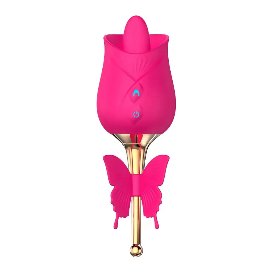 rosvibe - 10-Frequency Vibration Tongue Licking Rose Vibrator - rosvibe