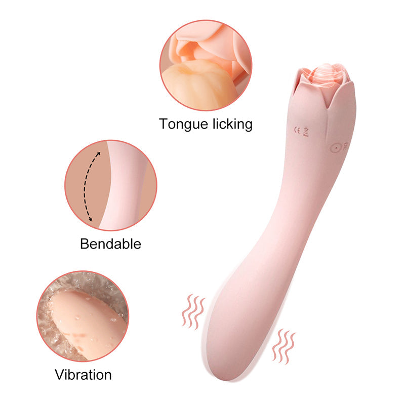 rosvibe - Rose Tongue Licking Vibrator - rosvibe