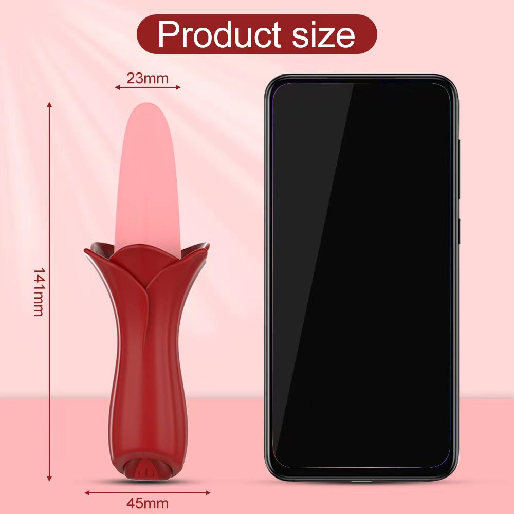 rosvibe - Rose Tongue Vibrating Stick Vaginal Licking Clitoris Stimulator - rosvibe