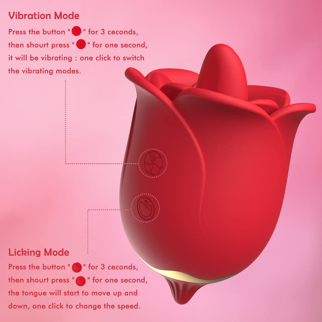 rosvibe -Rose Toys Nipples Clitorals Stimulator With Tongue For Women - rosvibe