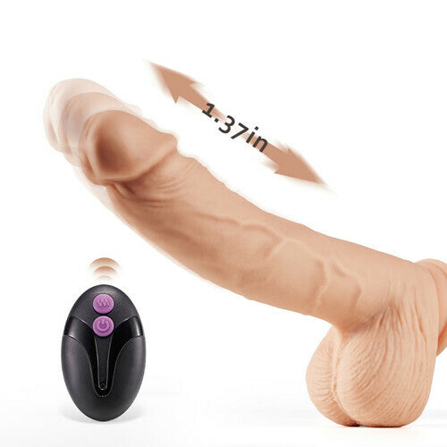 rosvibe - Rotary Telescopic Thrust Dildo Rocking Toy Vibration Stimulation Clitoris Anus Uterine Cavity Lifelike Strong Sucker - rosvibe