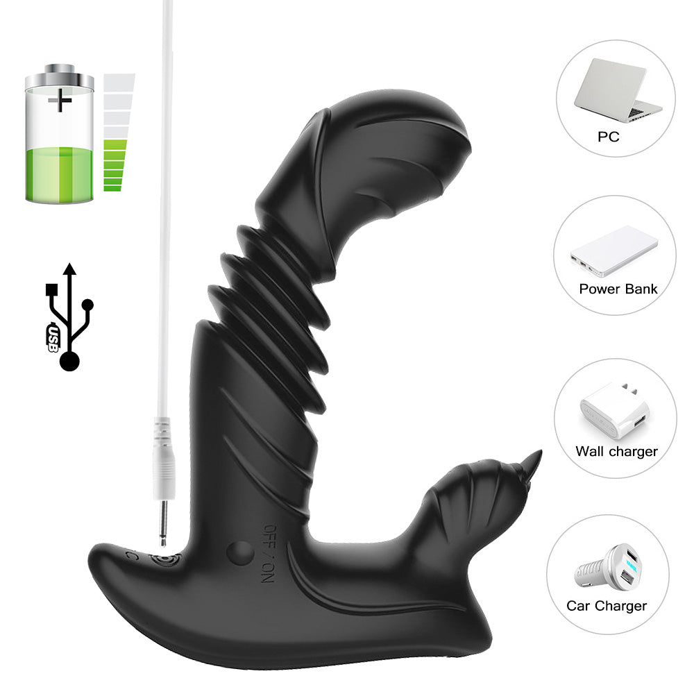 rosvibe - Telescopic Prostate Massager For Men And Women Double Shock Masturbation G-spot Vestibule Anal Plug Sex Toy Wholesale - rosvibe