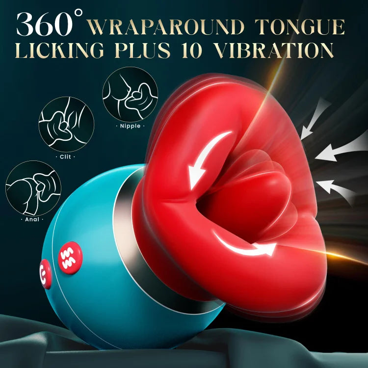 rosvibe - 3 in 1 App Remote Control Big Mouth Vibrator With 360° Tongue Licking & Sucking & Vibrating - rosvibe