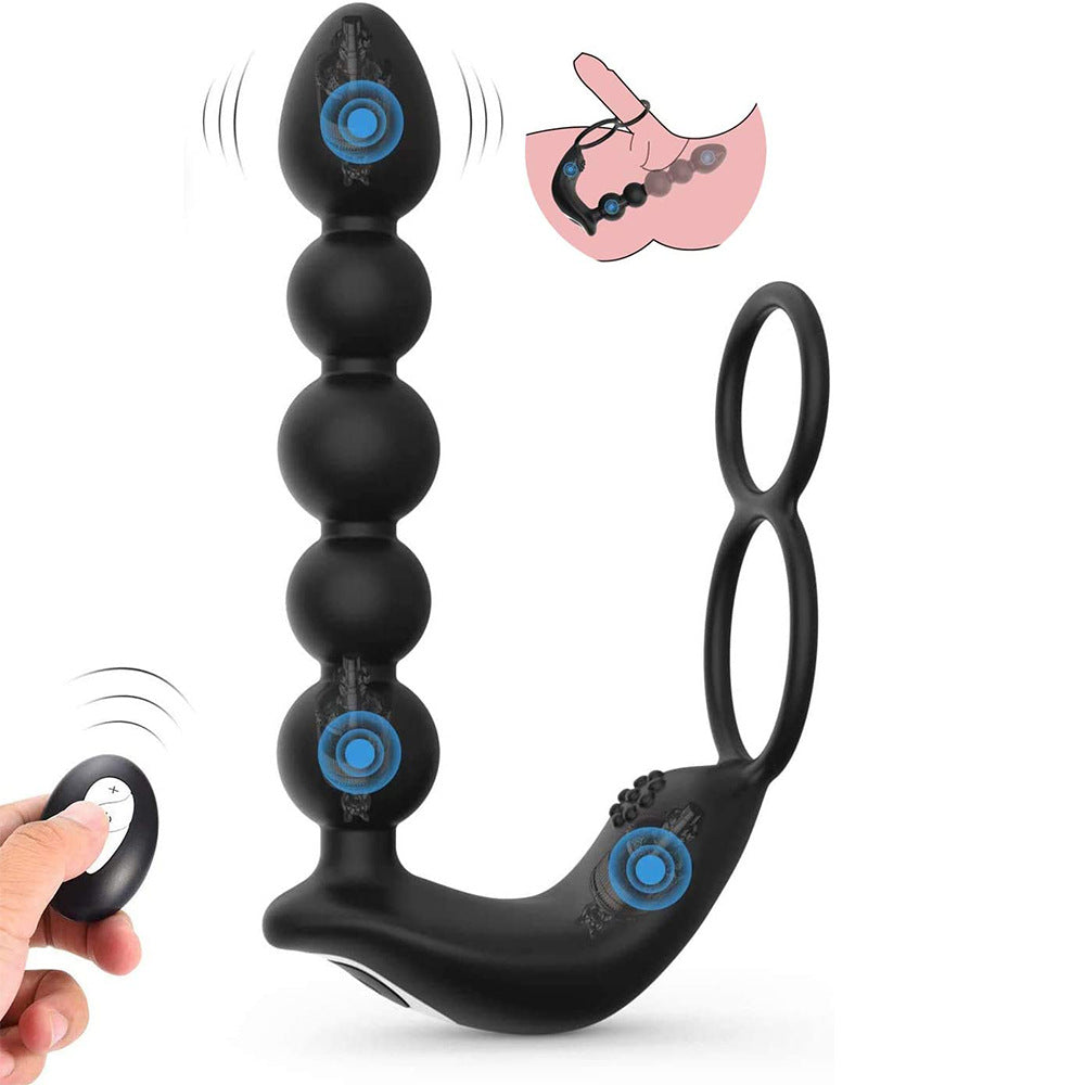 rosvibe - Butt Plug Anal with Penis Ring Rechargeable Vibrator Waterproof Prostate Massager - rosvibe