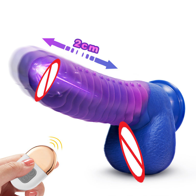 rosvibe - Telescopic Dildo Silicone Realistic Big Fake Penis Dildo Vibrator - rosvibe