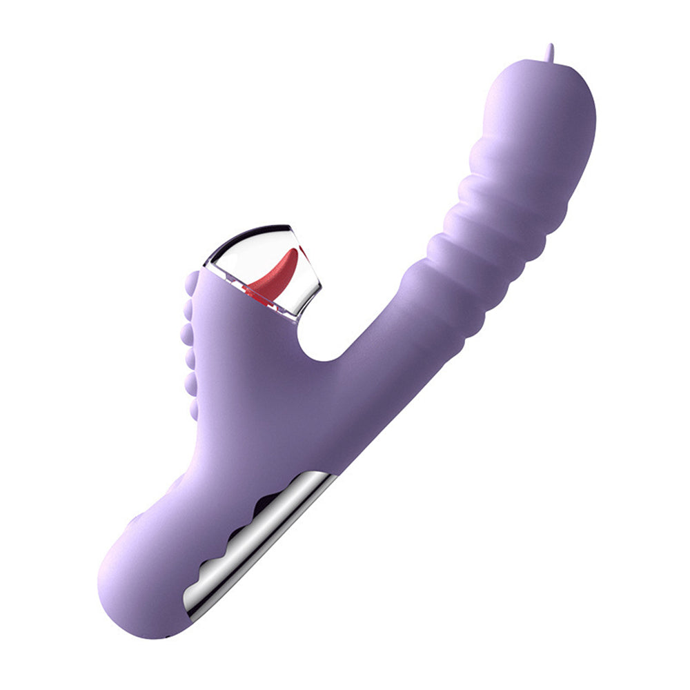 rosvibe - Small Dinosaur Vibrator - Multi-frequency Telescopic Tongue Sucking Clit Stimulation Vibrator - rosvibe