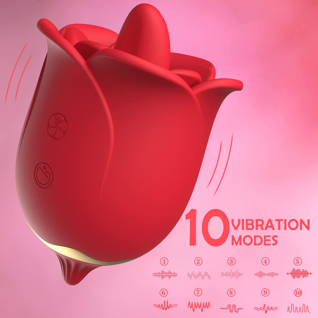 rosvibe -Rose Toys Nipples Clitorals Stimulator With Tongue For Women - rosvibe