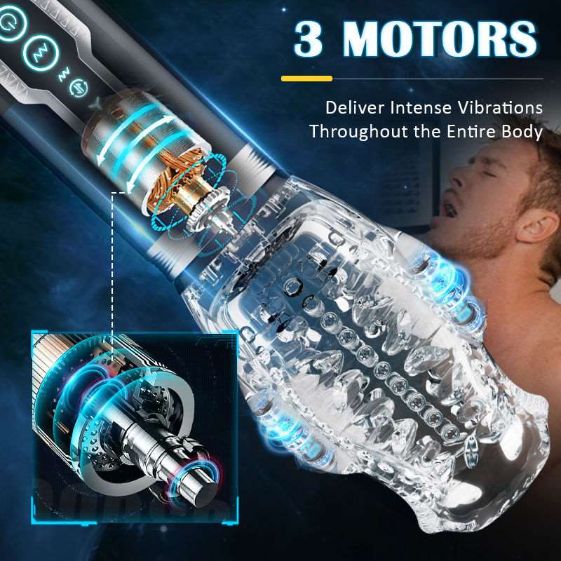 rosvibe - Amber 5.0 Double Egg Vibrators 5 Thrusting 7 Vibrating Oral Sex Handheld Male Masturbation Cup