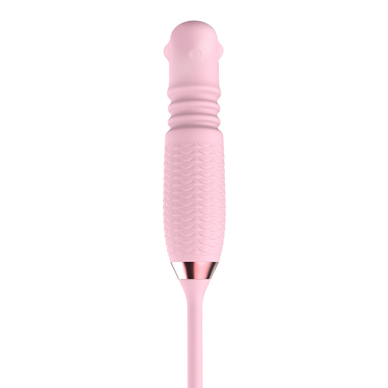 rosvibe - 3-in-1 Blooming Sexy Pink Rose Toy Rotating Pearls Telescopic Tongue-licking Vibrator - rosvibe