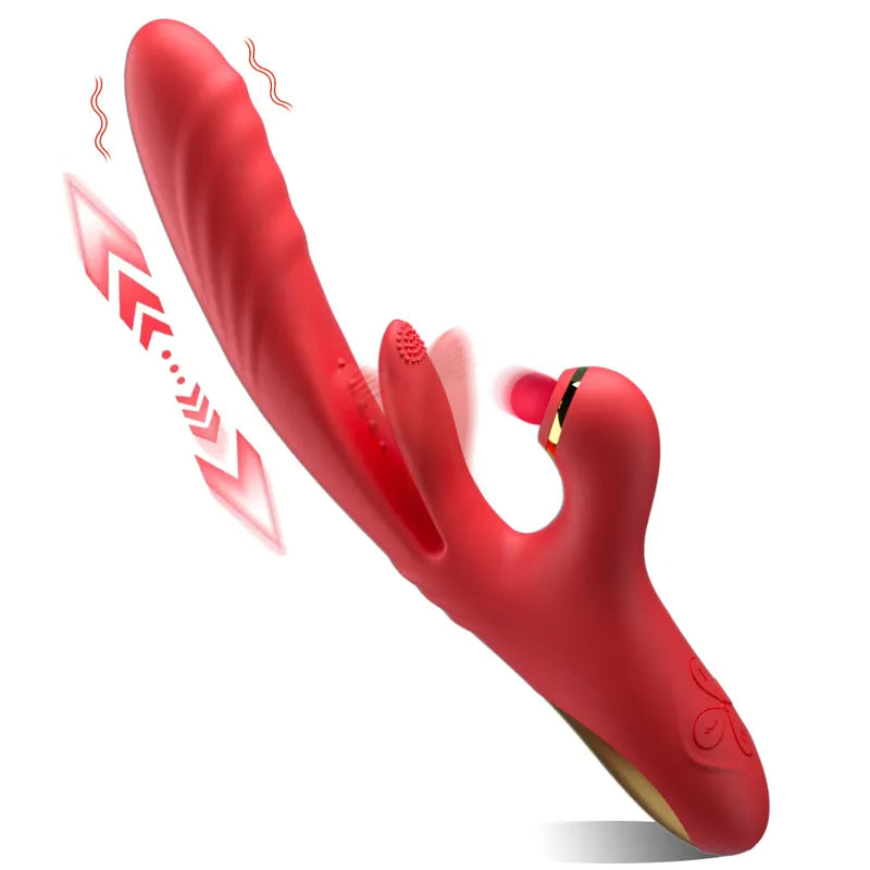 rosvibe - 5 IN 1 Thrusting Vibrator with Licking, Warming & Clit Tapping - rosvibe