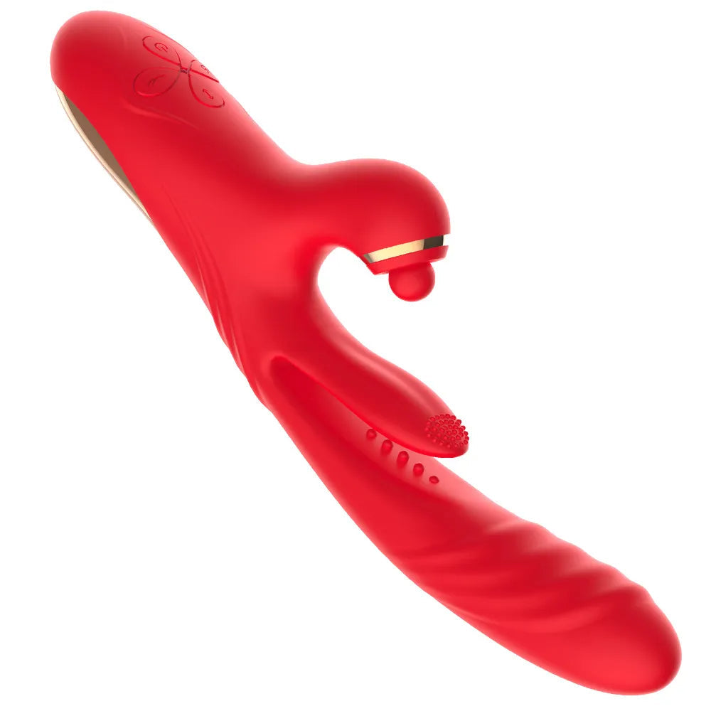 rosvibe - 5 IN 1 Thrusting Vibrator with Licking, Warming & Clit Tapping - rosvibe