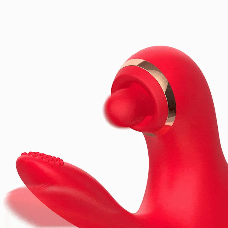 rosvibe - 5 IN 1 Thrusting Vibrator with Licking, Warming & Clit Tapping - rosvibe