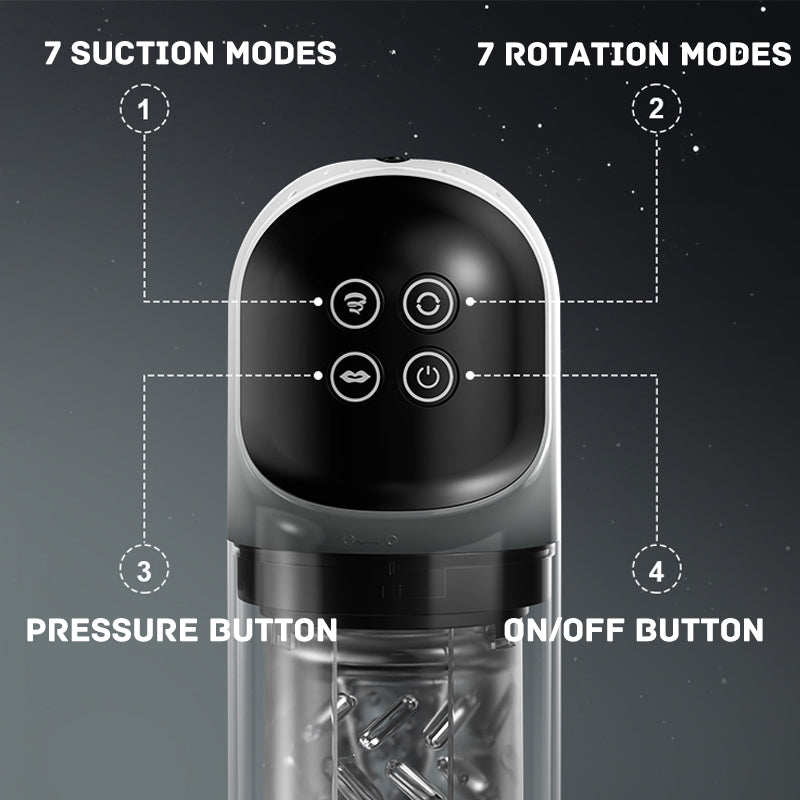 Night Elf 7 Rotation Suction Vacuum Pumps Masturbator Cup - rosvibe