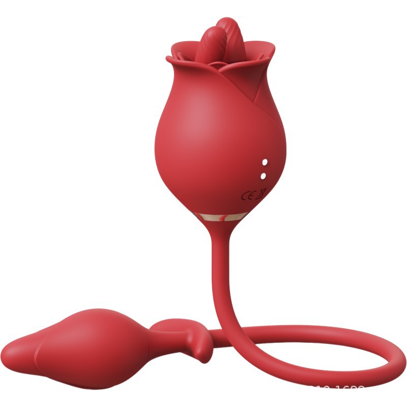 rosvibe - Romeo Double-pistil Tongue-licking Rose Toy With Vibrating Anal Plug - rosvibe