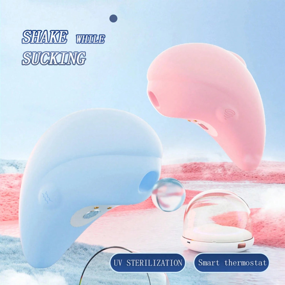 rosvibe Dolphin Heating Sucking Vibrator With Sterilization Shell - rosvibe