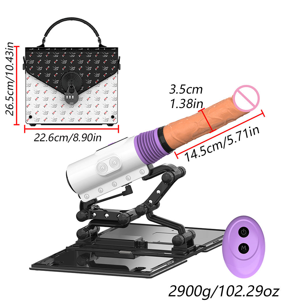 rosvibe - Leather Bag Machine X5x7 Sex Machine Masturbation Pumping Gun With Dildos - rosvibe