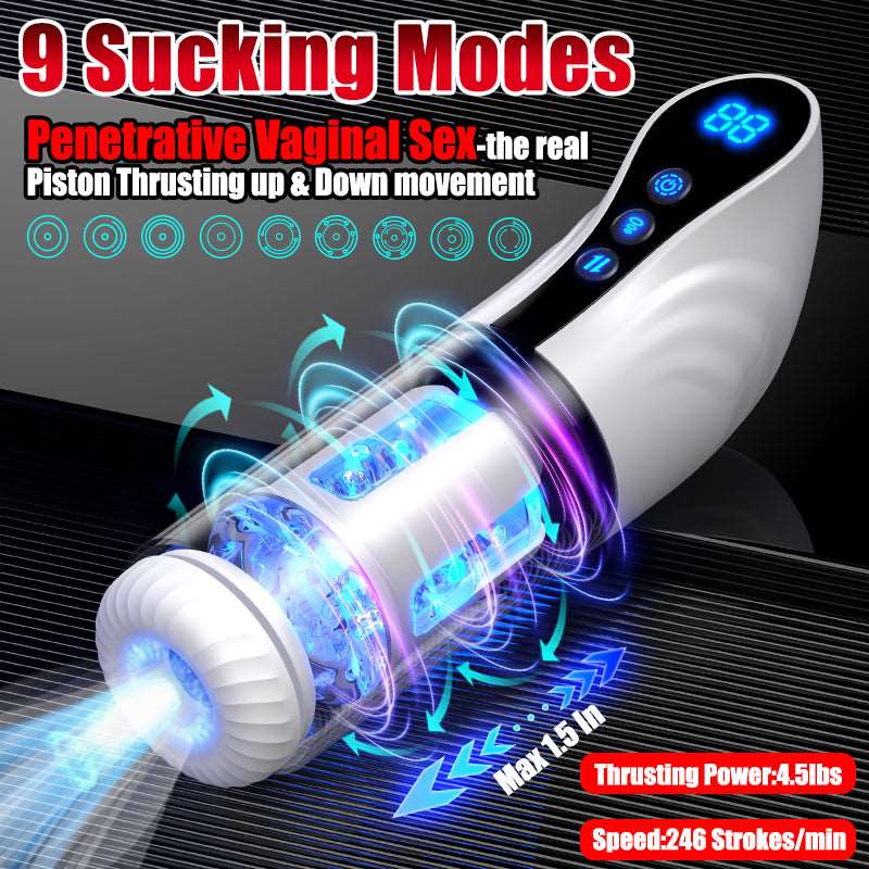 rosvibe - 3-in-1 Thrusting Rotating Sucking Deep-throat Male Masturbator