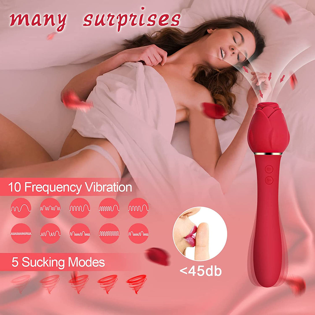 rosvibe - Rose Sucking G Spot Vibrator Clit Sucker Nipple Dildo Rabbit - rosvibe